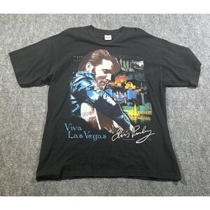 VTG Murina XL Pre Shrunk 1997 Black Elvis Presley Viva La Vegas T Shirt NOS